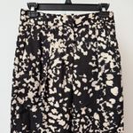Banana Republic Petite Wide Leg Pleated Pants Black Tan Animal Print Size 0 Photo 1