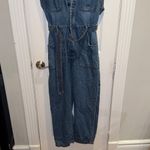 Free People  Sydney Medium Wash Denim Sleeveless Jumpsuit Photo 3