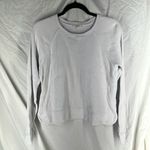Leallo Crew Neck Long Sleeve Waffle Knit Women’s Top White Size Small Photo 0