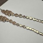 Blue Rhinestone Gold Tone Long Statement Dangle Drop Pierced Earrings Photo 5