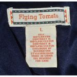 Flying Tomato  Blue Blouse Top Size L Lace Hem Tunic Up V-Neck Casual Photo 13