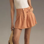 Pilcro Anthropologie  Pleated‎ Micro Circle Soft Denim Mini Skirt Pink Rose Sz 10 Photo 0