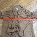 Morgan Taylor  camel fringe cardigan sweater size large Photo 2