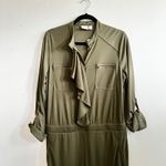 Chico's  Green Utility Jumpsuit Size 2 Large Boho Minimalist Casual Retro‎ Photo 1