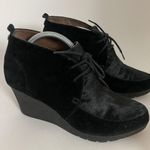 Donald J Pliner Women Sz 8 M Black Suede Nilos Ankle Wedge Booties Boots Lace Up Photo 5