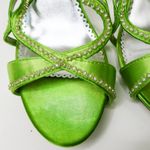 Vintage Y2K Michelangelo Lime Green Rhinestone Heels Size 8.5 Photo 8