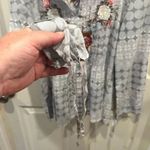 COMO No?‎ By Biz Embroidered Gray Cotton Pintuck Peasant Top size Small Black Photo 3