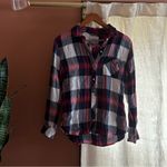 Rails Hunter Plaid Flannel Button Up Shirt White Indigo Blue Blush $148 Size XS Red Photo 2
