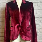 ark & co. Women's M Burgundy Velvet Blazer Single Button Jacket Red Size M Photo 0
