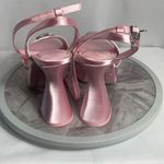 Barbie x ALDO Pink Satin Rhinestone Heart Platform Heels Size 8.5 NIB 2023 Photo 5