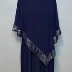 Slny Asymmetrical Blue Dress with Silver Embellishments Size 16 Photo 0