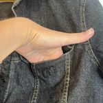 Liz Claiborne Cropped Denim Jacket Snap Up Western Wear Casual Size Large Photo 6