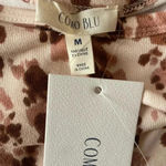 💥🆕 Como Blu Smocked All Over Print Short Sleeve Top M🆕 Brown Size M Photo 7