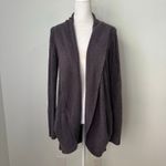 Barefoot Dreams dark gray/purple knit open front cardigan size XS/S Photo 1