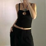 Tressé Paris Knit Beaded Halter Tank Top Black Size T1 Photo 3