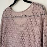 A’reve Beige Crochet Long Sleeve Lace Up V Photo 7