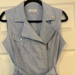 Calvin Klein NWOT Moto Wrap Dress Women's 8 Blue Sheath Career Office Party Work Photo 8