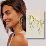 Free People Say You Love Me Bow Dangle Earrings Shell Pearl Sage Coquette Beach Photo 1