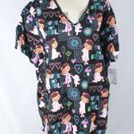 Disney NWT  Doc McStuffins Scrub Top Plus Size 3X | Nurse Pediatrics Medical Vet Photo 0