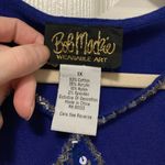Bob Mackie  Wearable Art Royal Blue Sequin Long Sleeve Sweater Photo 1