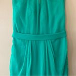 Lela Rose Chiffon Sleeveless Green Mini Dress with Belt Size 8 Photo 6
