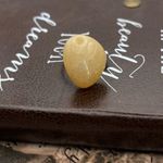 Handcrafted Tumbled Oregon Coast Agate Open Back Ajustable Stainless Steel Ring Yellow Photo 5