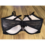 Victoria's Secret  34DDD‎ Very Sexy Push Up black Lace floral bra Leather Photo 3