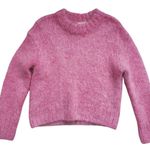 H&M Oversized Knit Sweater Womens Small Pink Mohair Wool Chunky Fuzzy Jumper Photo 1
