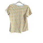 Old Navy size, large, short sleeve, yellow, and white striped top Photo 2