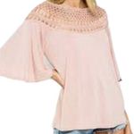 Blue B Collection Dusty Pink flare slewvw top size large Photo 0