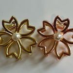 Flower Claw Hair Clips Metal Rose Gold Pearl Feminine Girly Coquette Elegant Photo 0