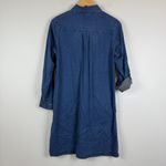 J. Jill Denim Tencel Shirt Dress S Petite Dark Wash Convertible Sleeves Pockets Blue Size undefined Photo 2