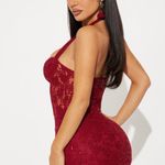 Elegant Red Lace Halter Dress Size XL Photo 2