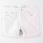 American Eagle White Denim Midi Shorts Photo 1