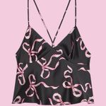 Victoria's Secret Satin Open-Back Flyaway Cami Camisole Black Pink Bows Size XXL Photo 2