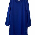 Tinley  Road Blue Long Sleeve Mini Dress Small Solid Holiday Blue Christmas Theme Photo 0