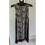 Iz Byer ‎ Women's Brown Retro multi color sleeveless above knee dress size medium Photo 7