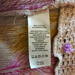 DKNY Jeans Women's Sleeveless Crochet Peplum Top Small Tan Purple 100% Cotton Photo 3