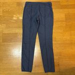 Trina Turk  Navy Embroidered Preppy Coastal Boho Career Zip Ankle Pants 2 Photo 2