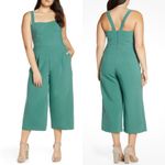 Gal Meets Glam Collection Nicole Sweetheart Square Neck Jumpsuit Green Wide Leg Photo 1
