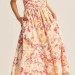 Abercrombie & Fitch Floral Print Poplin Midi Dress Small Casual Coastal Vacation Photo 0