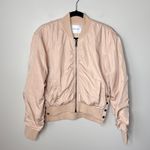 frame denim Frame Snap Detailed Ruched Shell Bomber‎ Jacket in Nude Medium MSRP $425 Photo 4
