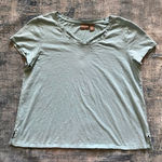 Chico's  Pale Aquamarine Blue Slub Knit Strappy Neckline Tee Size 2 / Large Photo 0