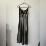 Birdy Grey  Lisa Shiny Satin Cowl Neck Olive Green Long Dress in Women’s Size S Photo 2