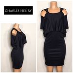 Charles Henry  black dress with drape bodice. New Photo 2