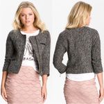 Sanctuary â CropâBoucle Tweed Blazer Jacket 3/4 Sleeve Red Gray Size Medium New Photo 3