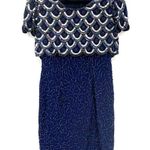 STENAY silk heavily beaded dress sequins cocktail cruise wedding size 2 vintage Silver Photo 1