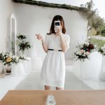 Thin Double Faux Pearl Buckle Solid Color PU Leather Waist Thin‎ Belt One Size Black Photo 10