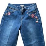 Croft & Barrow Vintage Cropped Jeans Floral Embroidered Capri Dark Wash Sz 6 Photo 3