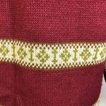 Crystal Kobe Vtg 90s Womens M Red Leaves Grandma Sweater Cardigan Patchwork Fall Size M Photo 5